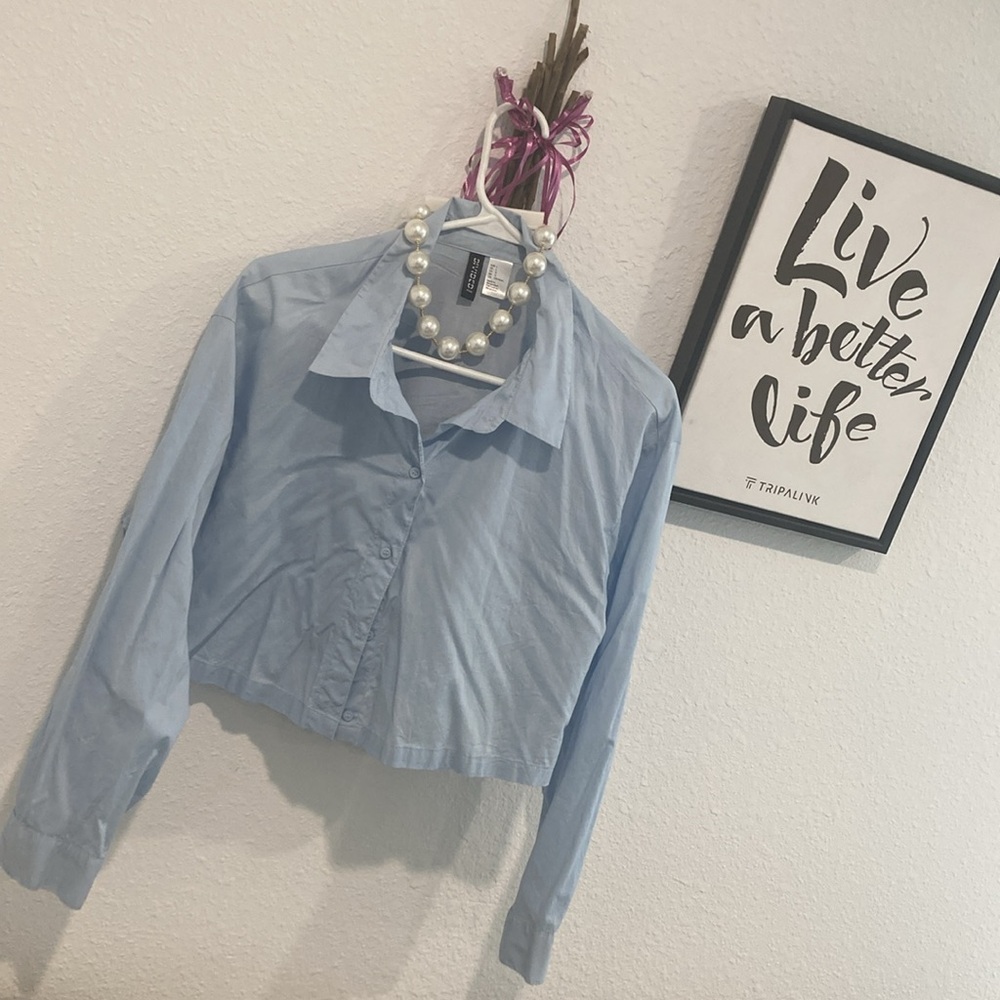 Midrif Long Slv Collared Shirt